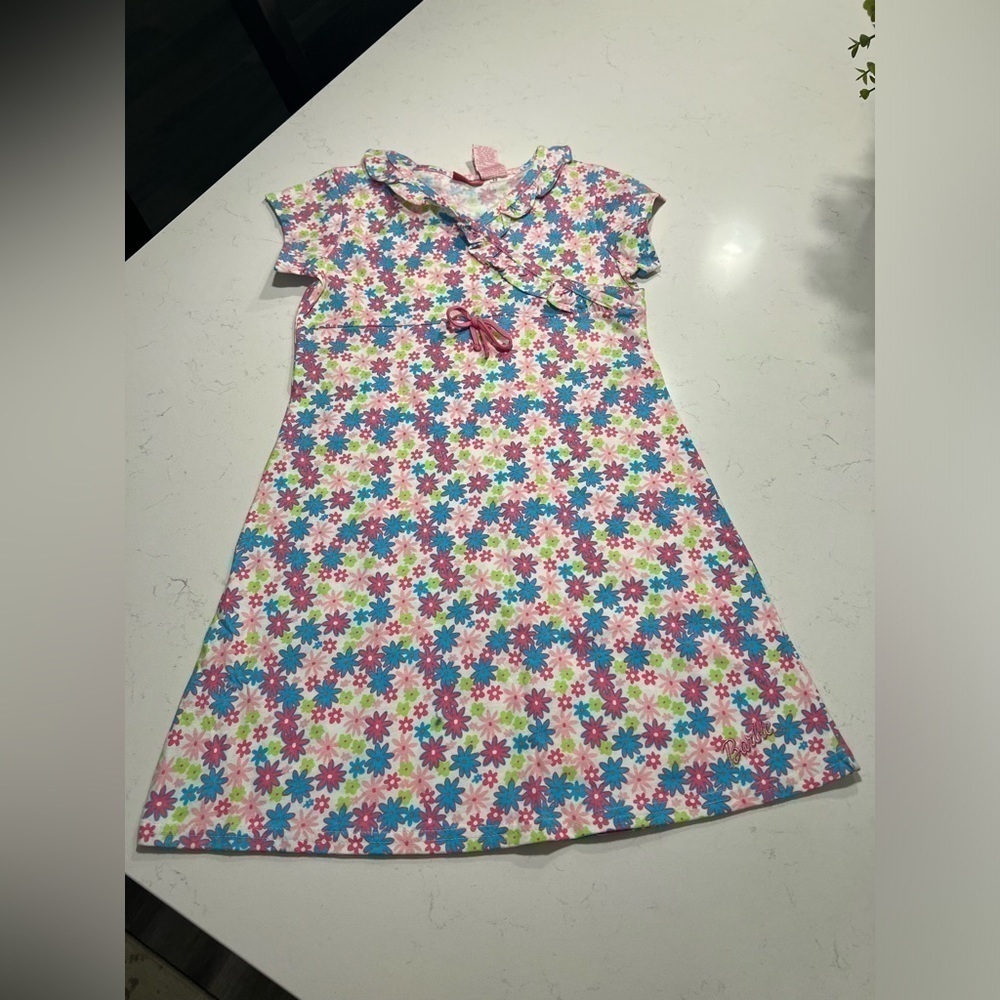 BARBIE floral print Girls Dress size 10/12